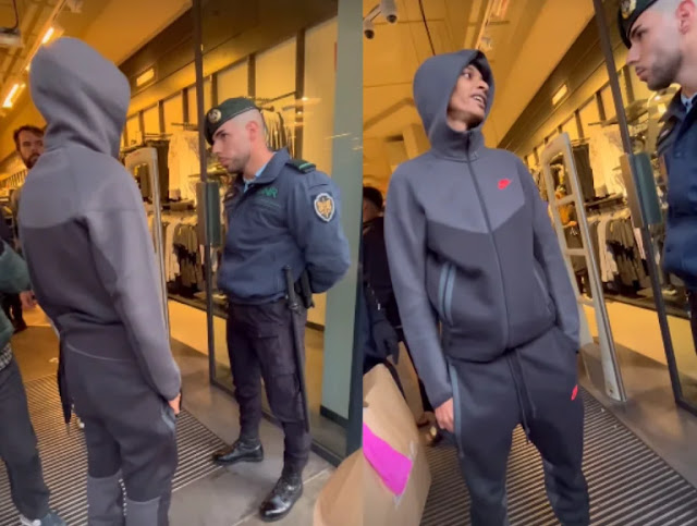 Cantor Oruam é intimado por seguranças em shopping de Portugal.