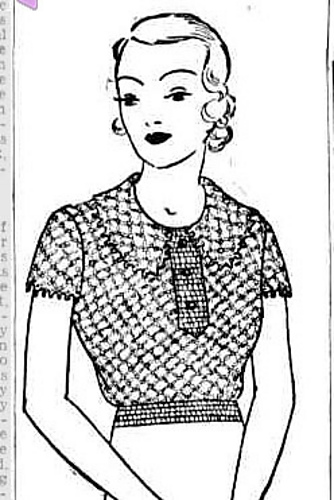 The Vintage Pattern Files: Free 1930's Crochet Pattern - Lacy Jumper