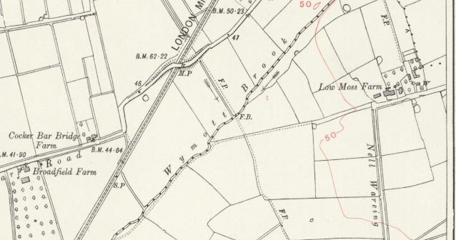 Later Circa 1900 OS Map Showing Low Moss Farm in Ulnes Walton