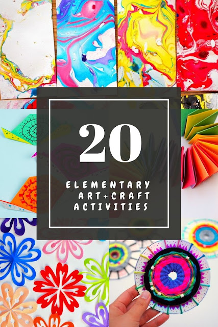 20+ Easy, unique, cheap, and low-prep Elementary Art Activities for kids to do at home or school