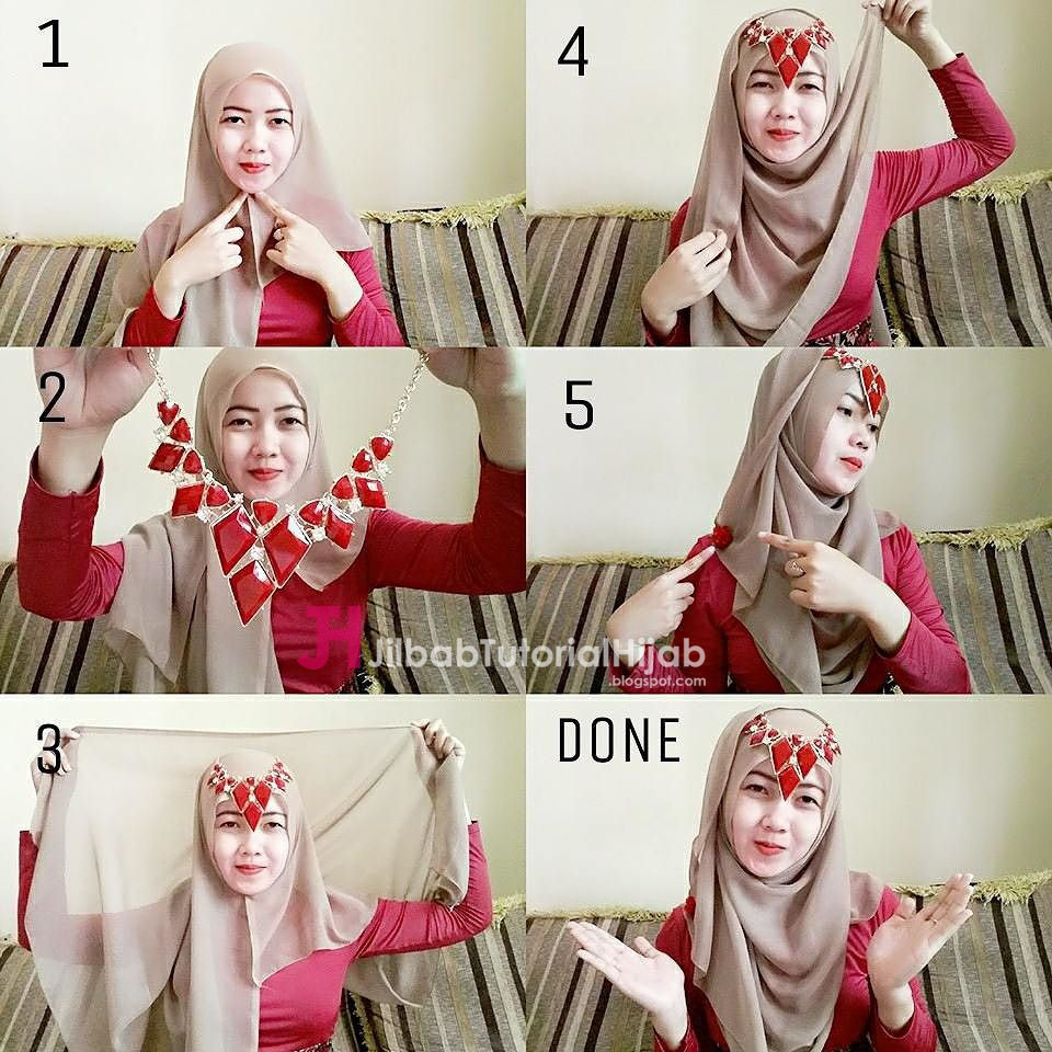 17 Tutorial Hijab Dengan Aksesoris Kepala Tutorial Hijab Terbaru