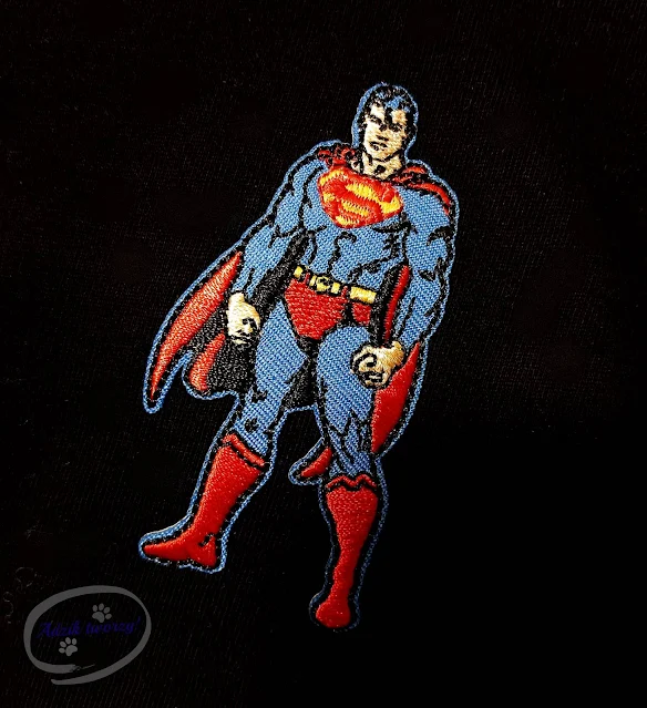 naprasowanka Superman jak przerobić t-shirt z lumpeksu DIY - blog DIY Adzik tworzy