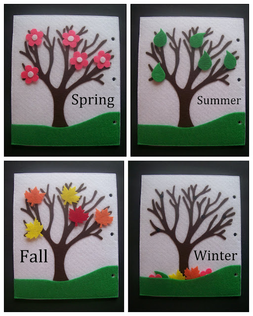 Homemade Quiet Book - Free Templates. Seasons Tree Page
