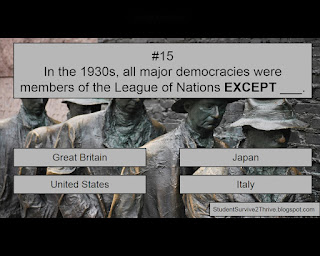 In the 1930s, all major democracies were members of the League of Nations EXCEPT ___. Answer choices include: Great Britain, Japan, United States, Italy