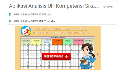 Aplikasi Analisis Nilai Ulangan Harian (UH) Kompetensi Sikap Sosial dan Spiritual Untuk Kurikulum 2013-Arsip Bendahara-Excel