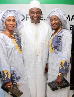 Gambian's New President, Barrow And 2 First Ladies