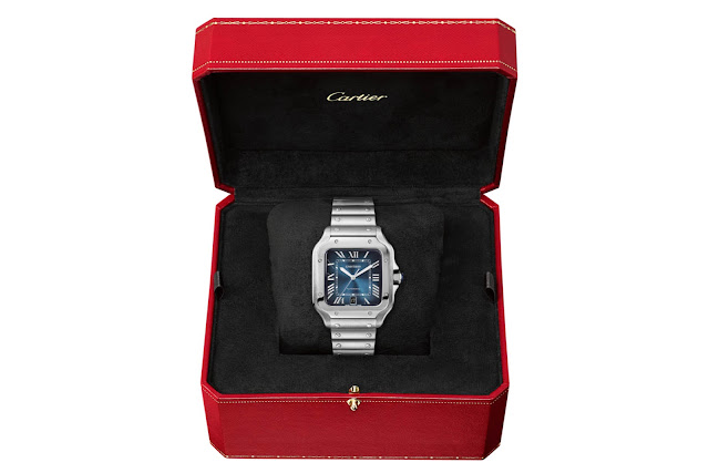 2019 Swiss Cartier Santos Automatic Large Model Gradient Blue Dial Stainless Steel WSSA0013 Replica Watches Review