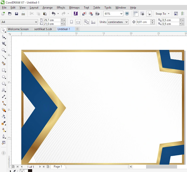 Ready To Print : Download Sertitikat CDR Coreldraw Elegant Emas