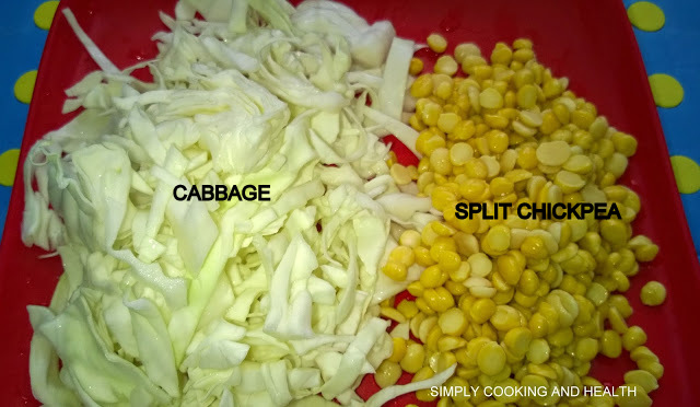 Ingredients for Mild Cabbage with split chickpea (stew)