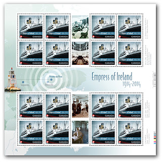Stamps Ocean liner RMS Empress of Ireland