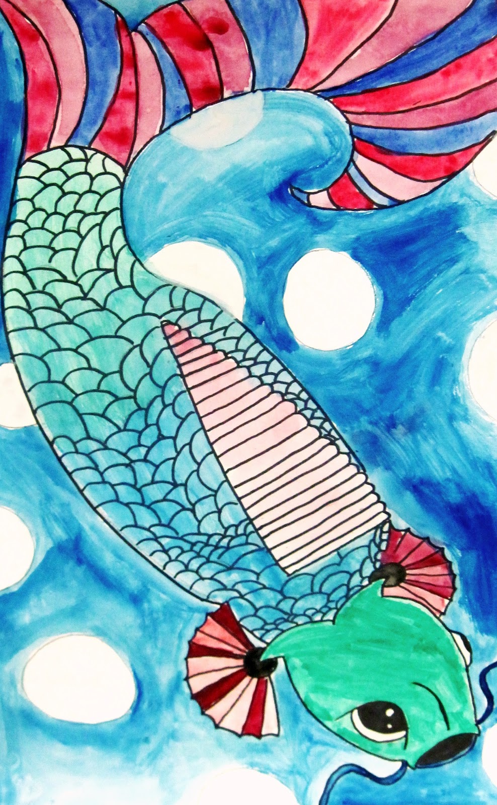 Koi Fish Paintings | Lessons from the K-12 Art Room