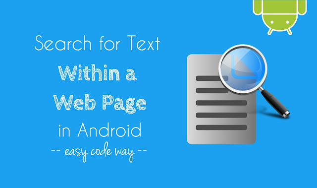 Search text within a web page in Android