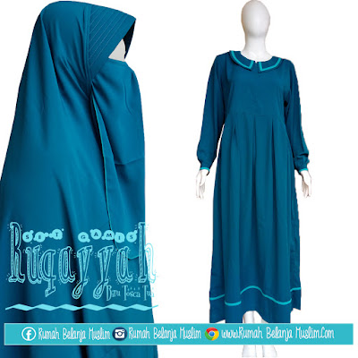 Set Gamis Wolfis Ruqoyyah Biru Tosca Tua