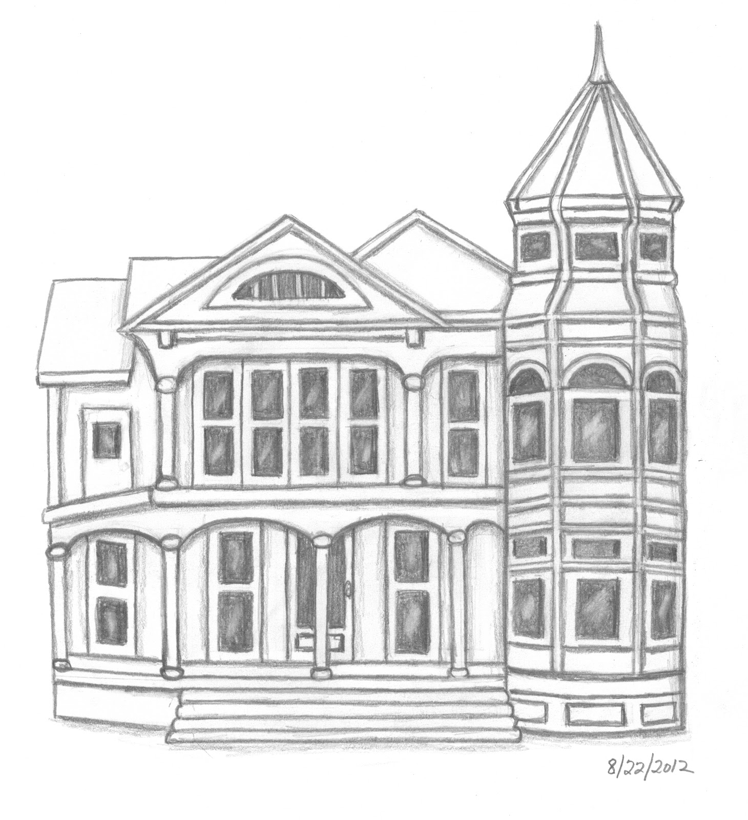 Sketches and Things Victorian House Pencil