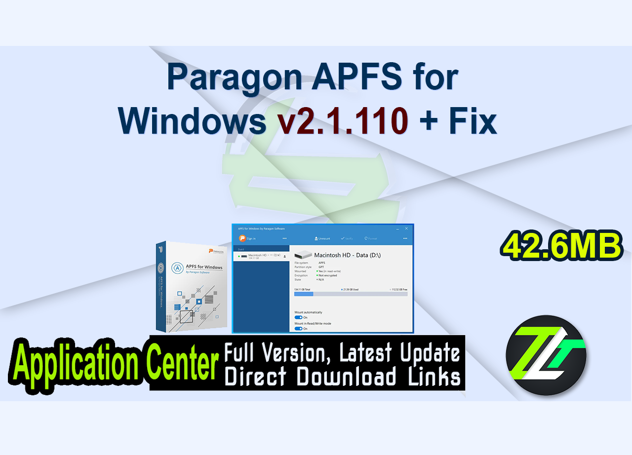 Paragon APFS for Windows v2.1.110 + Fix 