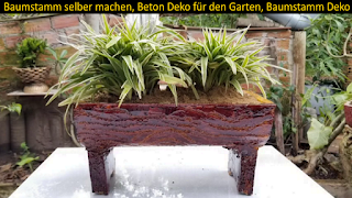 Heute zeigen wir euch eine wunderschöne Idee, wie man den Garten mit einen selbst gemachten Baumstamm aus Beton verschönern kann.