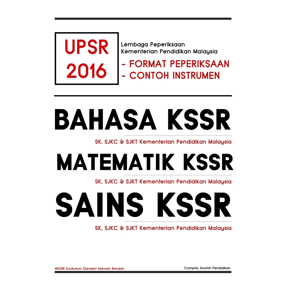 Format dan Contoh Soalan UPSR 2016 Instrumen KSSR - Memoir 