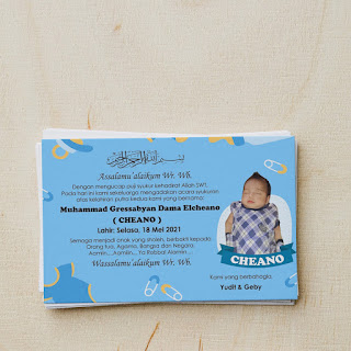 Desain Label Ucapan Kelahiran Anak