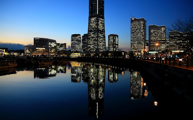 Atardecer en Yokohama Japón Paisajes de Ciudades