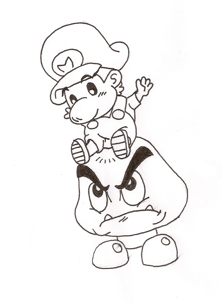 Baby Mario and Goomba