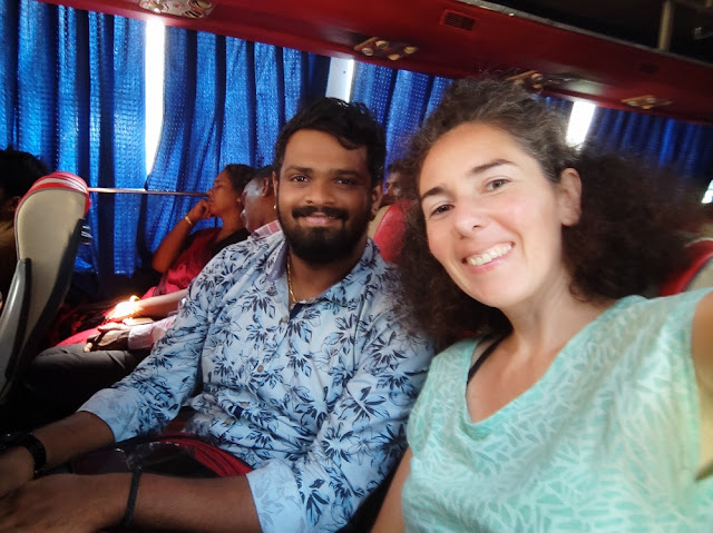 Avec Rudtresh dans le bus de Pondichéry à Chennai