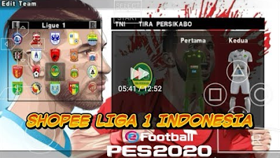 A new android soccer game that is cool and has good graphics New PES 2020 PPSSPP Shopee Liga 1 Indonesia Texture & Savedata