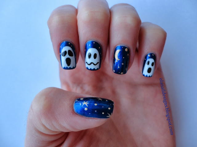 ghost nail art