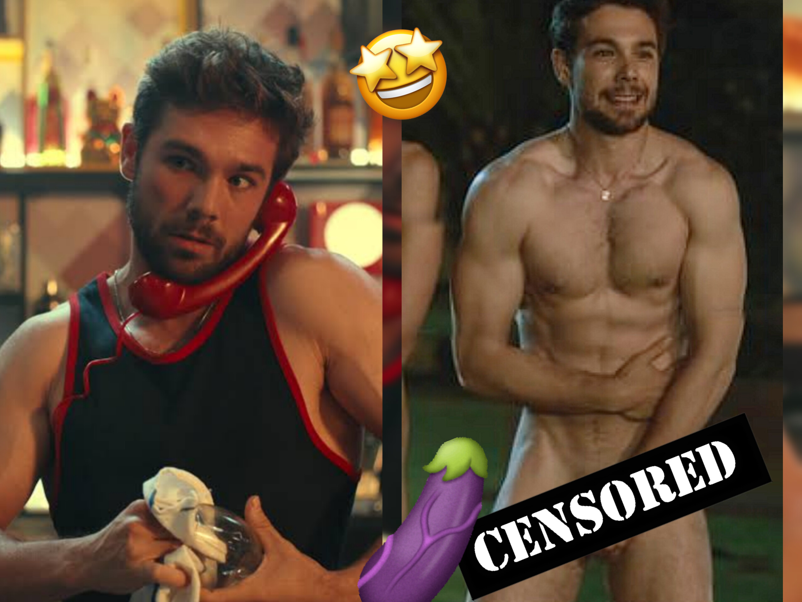 Ator Carlos Cuevas queridinho das séries gays da Netflix peladão, cena mostrando o pinto sem censura é incrível!