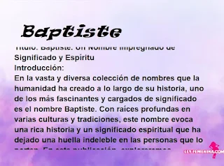 significado del nombre Baptiste