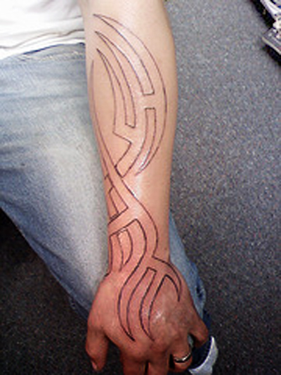 Art forearm tattoo designs for men