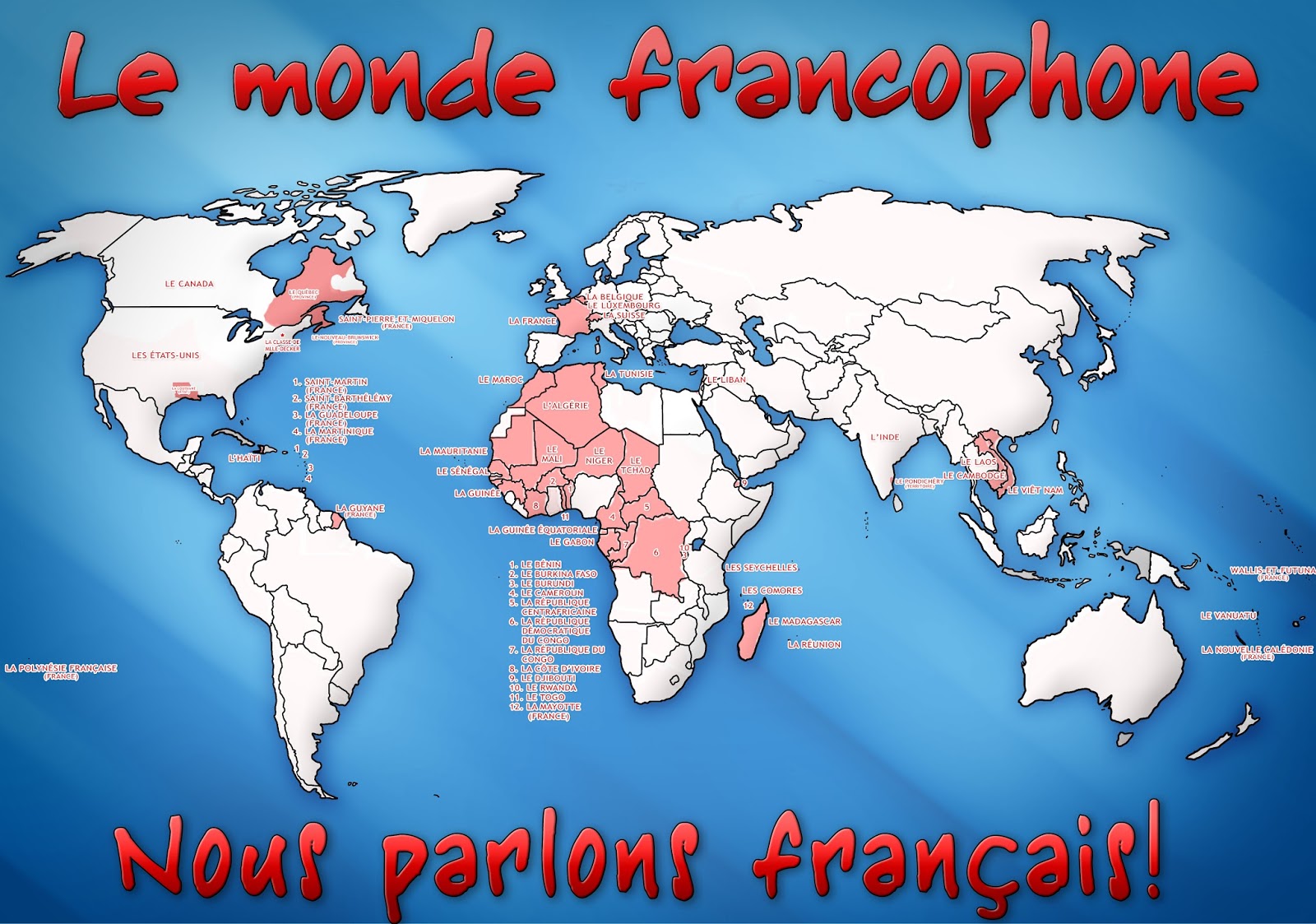 Le monde de la francophonie  Mrs. Hewes