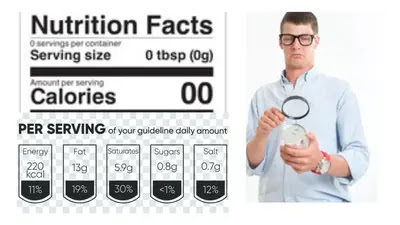 What is the first thing to look for on a nutrition label?