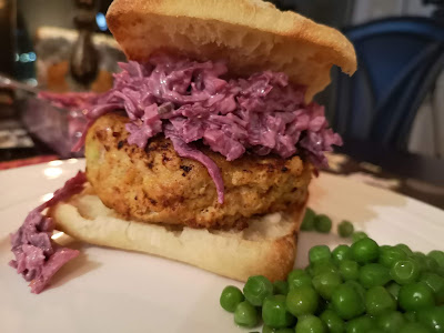 Turkey Burger With Red Cabbage Salad