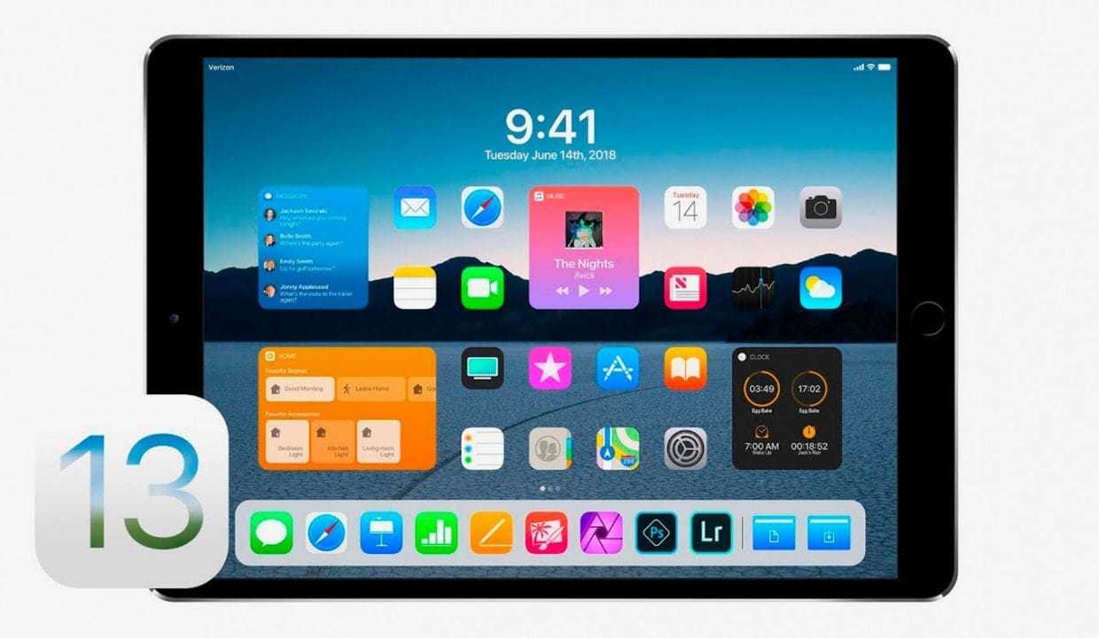 konsep iOS 13 pada iPad