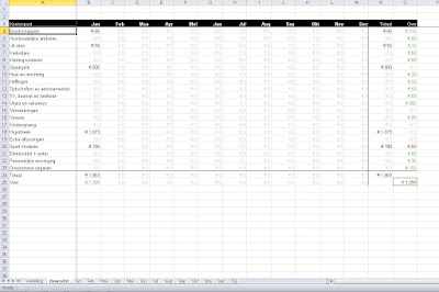 Excel bestanden om op een makkelijke manier je inkomsten en uitgaven bij te houden