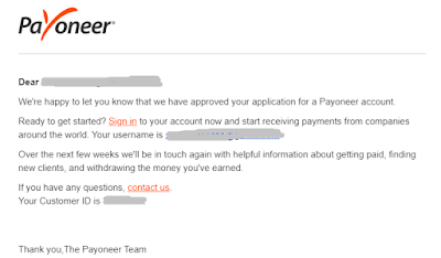 Akaun Bank USA Payoneer