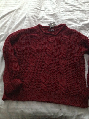 Primark Knit Roll Neck in Burgundy - £14.00