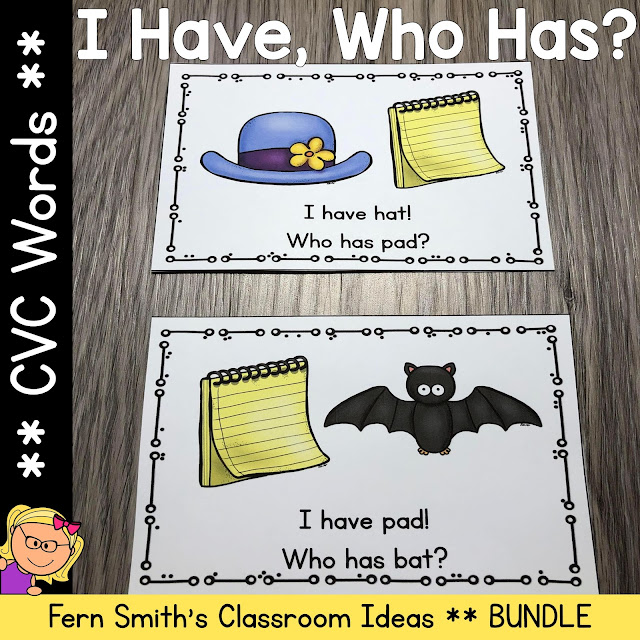 Grab This I Have, Who Has? CVC Words with Middle Vowel Sounds Card Game Resource Bundle For Your Class Today!
