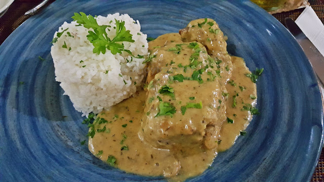 main entrée at outside dining area of Bon Appetit French Restaurant in Davao City