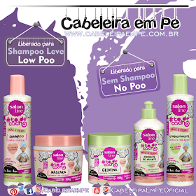 Shampoo e Máscara (Liberados para Low Poo), Condicionador, Gelatina e Ativador de Cachos (Liberados para No Poo)