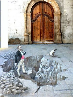 Graffiti Art 3D Man And Dog Designs