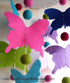 felt butterfly mobile