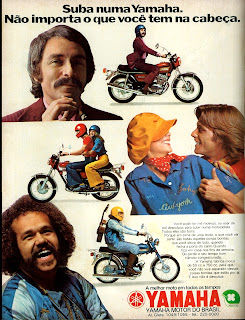 propaganda moto Yamaha, 1973. brazilian advertising cars in the 70. os anos 70. história da década de 70; Brazil in the 70s. propaganda carros anos 70. Oswaldo Hernandez.