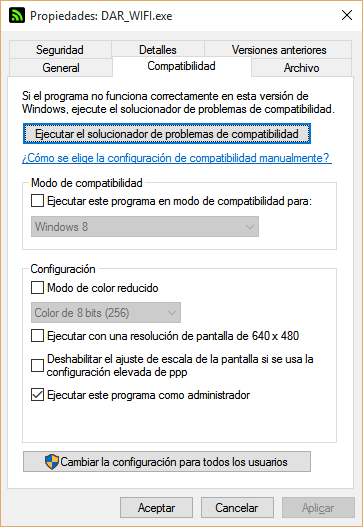 Como ejecutar el programa DAR WIFI