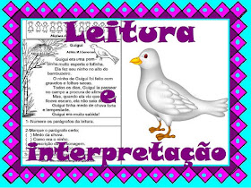 Leitura e interpretação, a pombinha Guigui