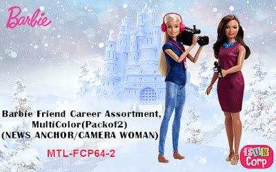 BarbieFriendCareerAssortment,MultiColor(Packof2) (NEWS ANCHOR/CAMERAWOMAN) MTL-FCP64-2