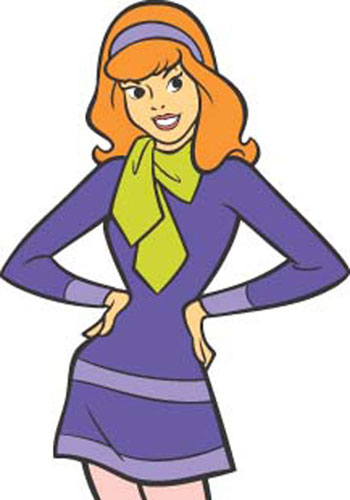  up as Daphne from the iconic Scooby Doo cartoon series for Halloween