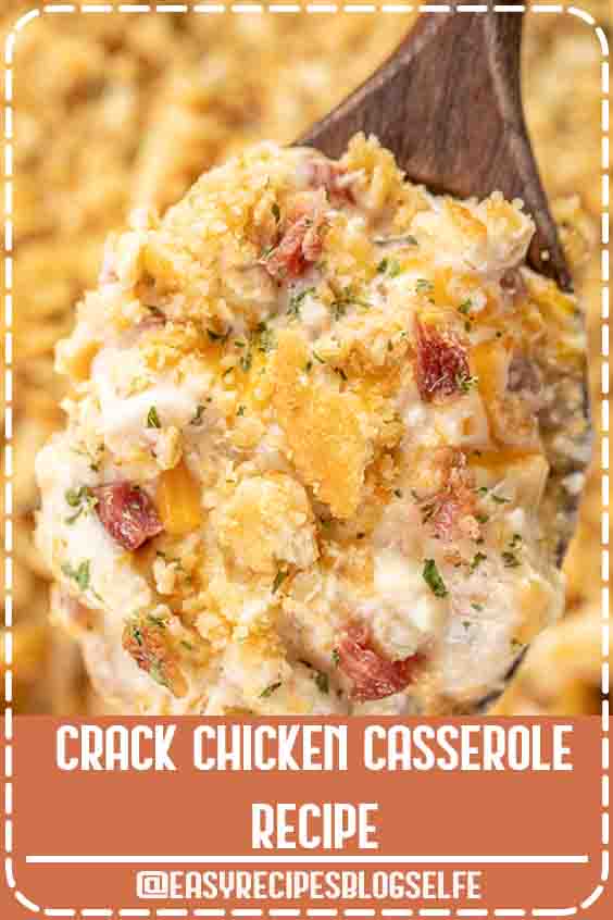 Crack Chicken Casserole - creamy chicken casserole loaded with cheddar, bacon, and ranch. Use a rotisserie chicken for easy prep! Chicken, cheddar, bacon, ranch seasoning, sour cream, cream of chicken soup. The whole family LOVED this easy chicken casserole. It is already on the menu again this week! #EasyRecipesBlogSelfe #casserole #chicken #freezermeal #chickencasserole #video #recipevideo #cookingvideo #bacon #kidfriendly #EasyRecipesforTwo #casseroles