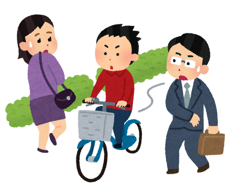 歩道を走る自転車のイラスト かわいいフリー素材集 いらすとや