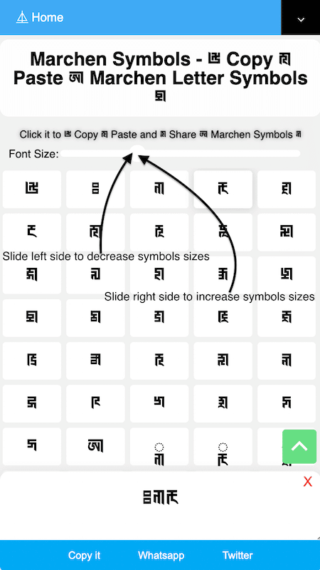 How to make 𑱷𑲵 Symbols Bigger and Smaller?